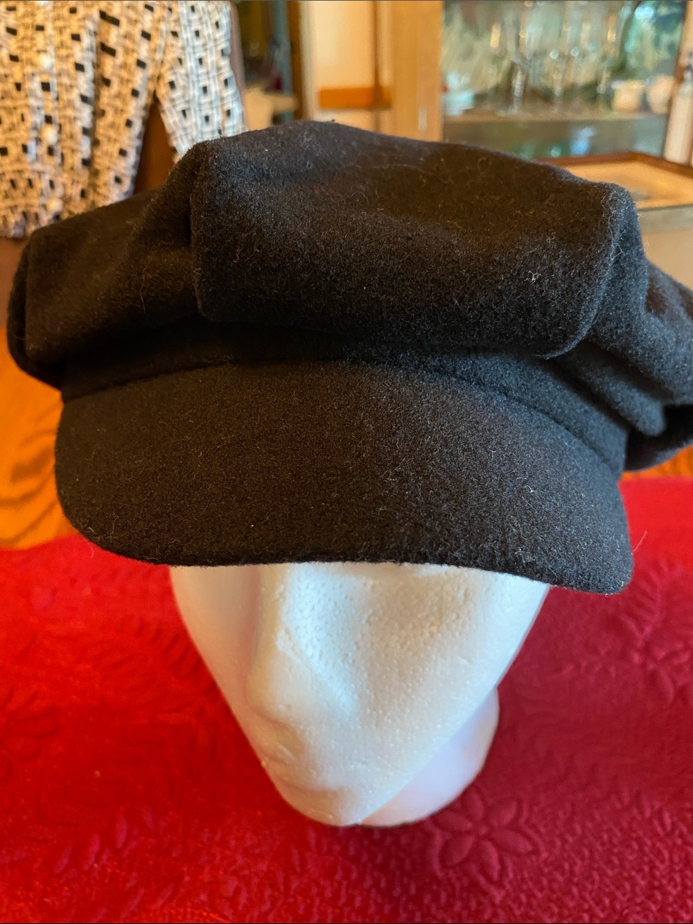Black Wool Newsboy Cap, Nathaniel Cole